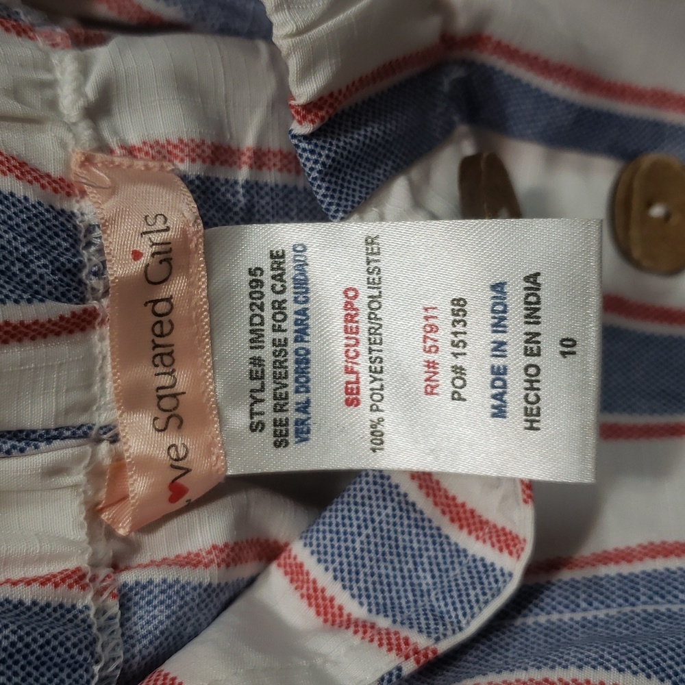 Love Squared Girls NWT Striped Tank Style Top and Shorts Set, Girls 10 - Picture 6 of 8
